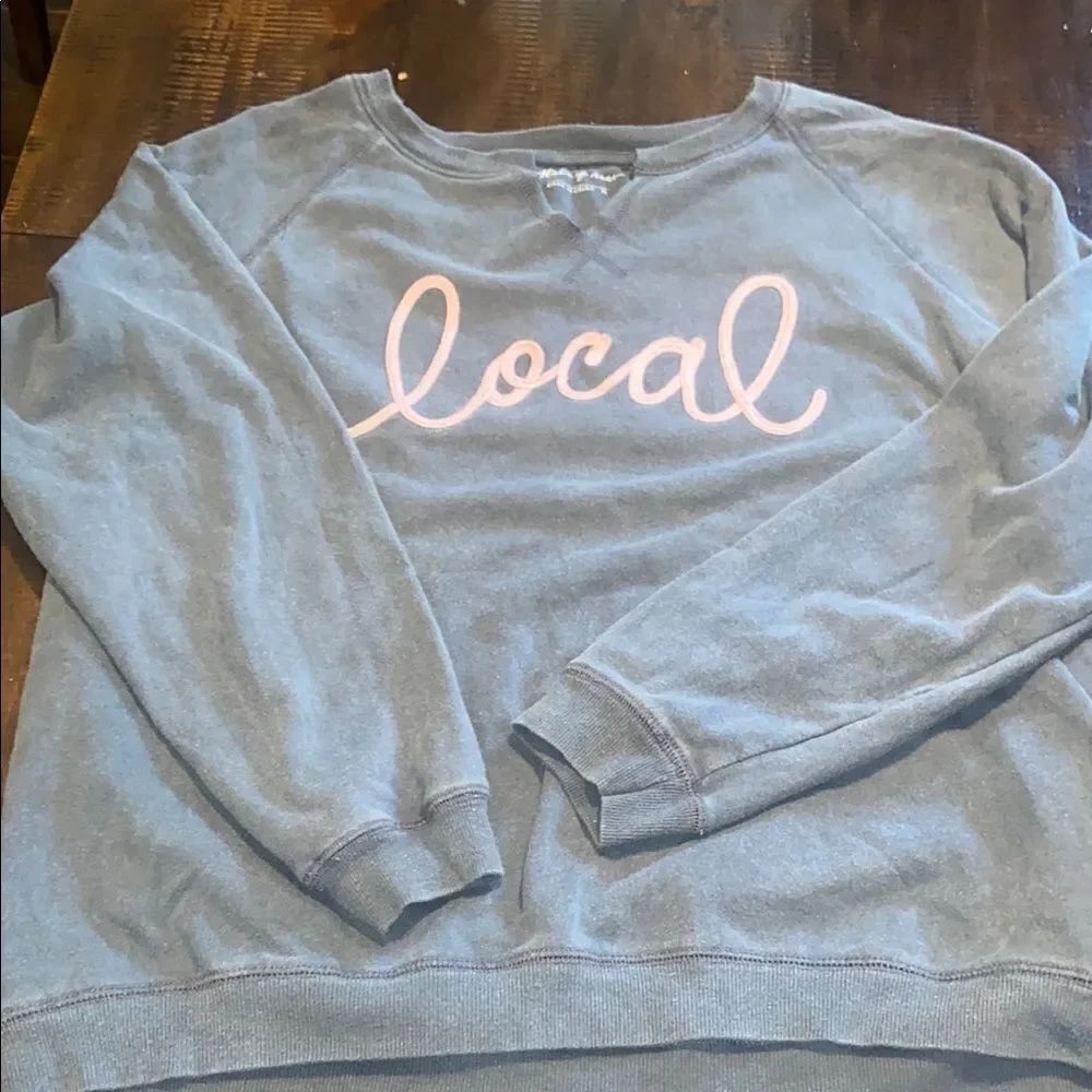State Of Mine Gray Local Embroidery Crewneck Sweatshirt Size Large